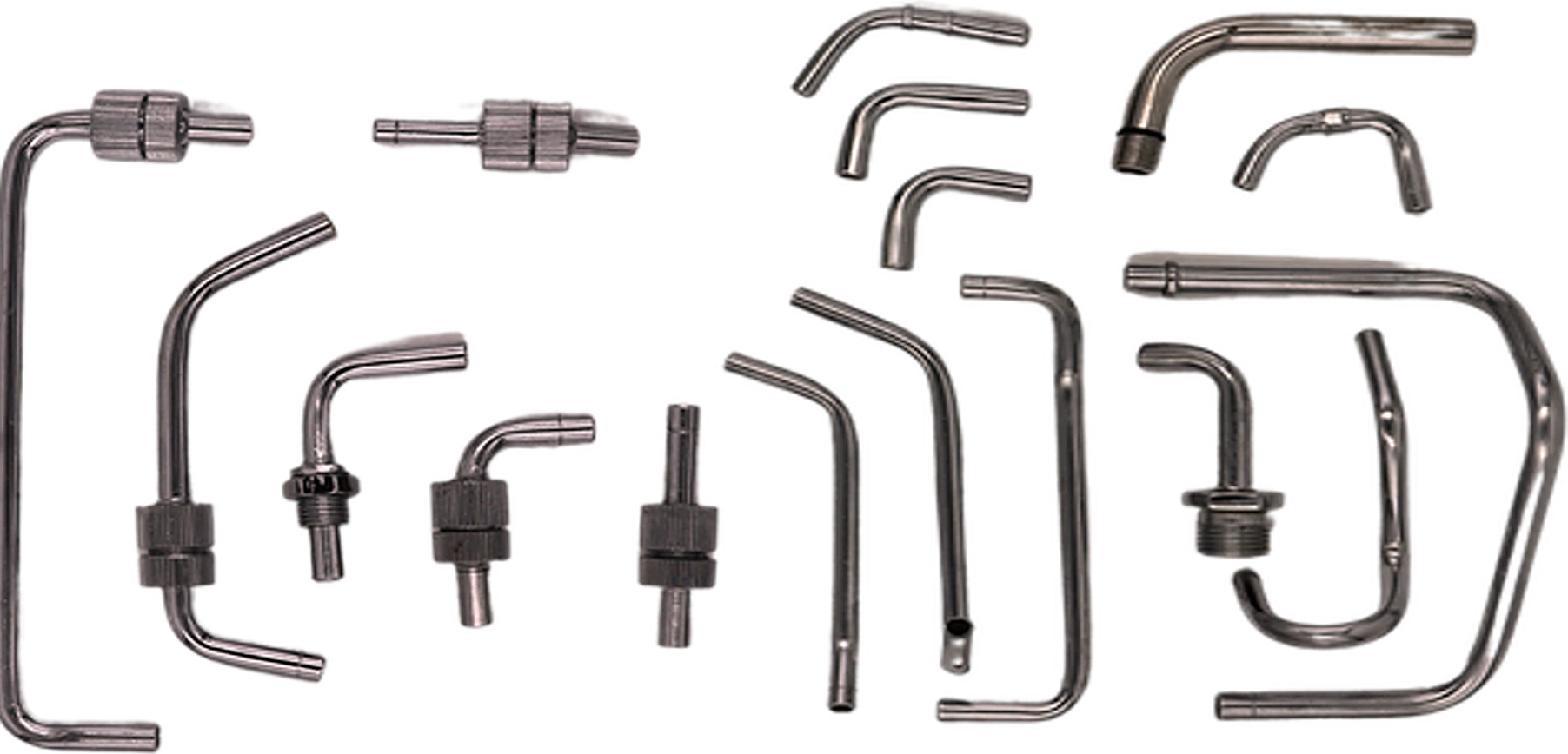 Brass outlet spouts, nickel & chrome plated